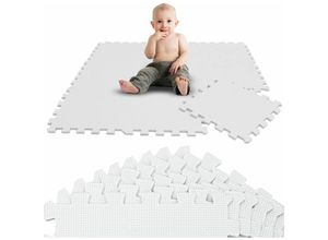 4057216049671 - 9 Teile Spielmatte Baby Puzzlematte - 30x30 Krabbelmatte Bodenmatte Kinderzimmer - weiss