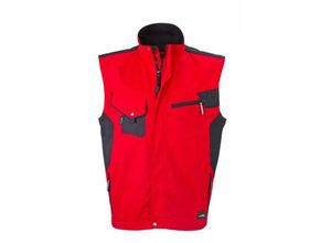 4057223140736 - James & Nicholson Workwear Weste JN822 Gr 2XL red black