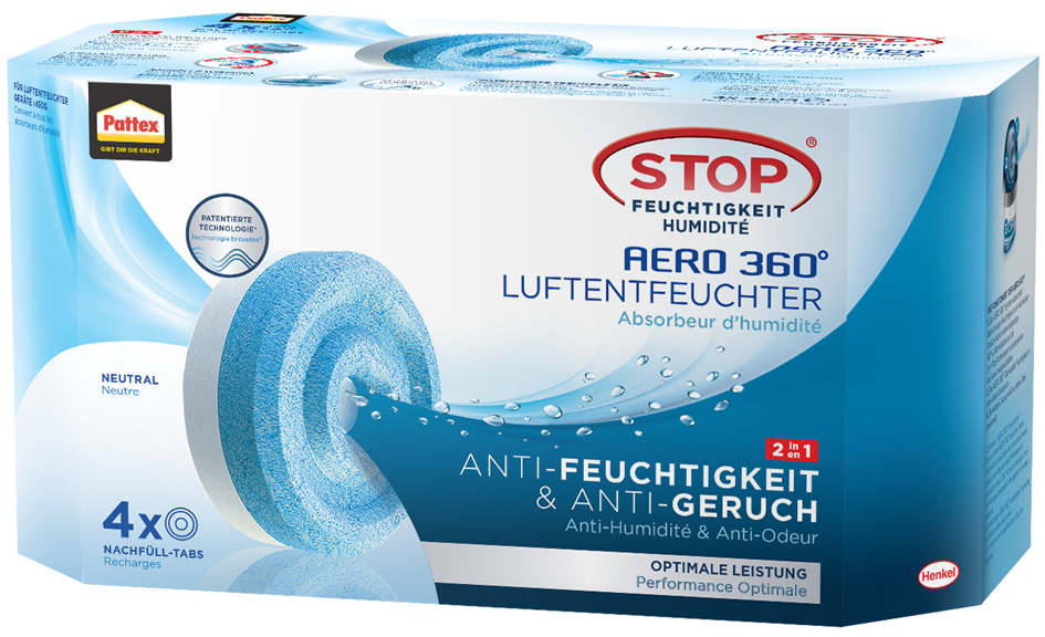 4057278000795 - Luftentfeuchter Aero 360 Grad 4 x 450g Tabs Nachfüller - Pattex