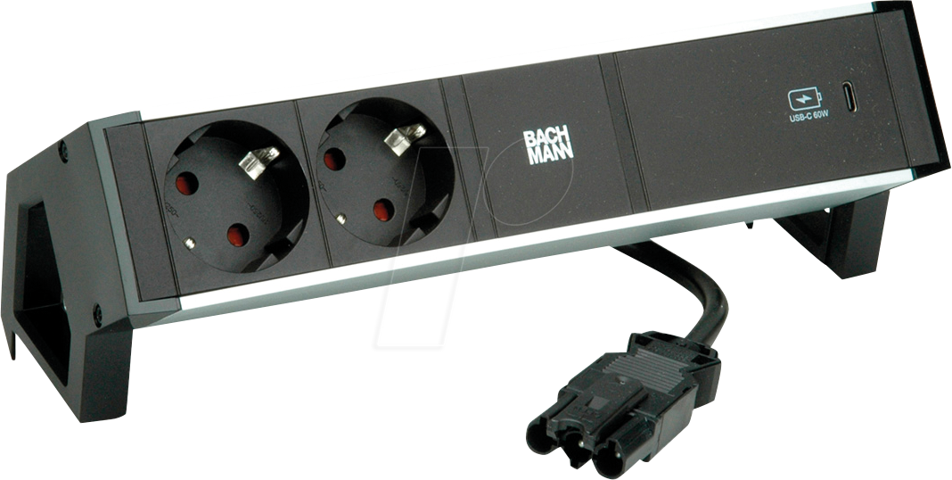 4057298084072 - BACH 937303 - Tischsteckdose DESK 2 2-fach USB C 60W