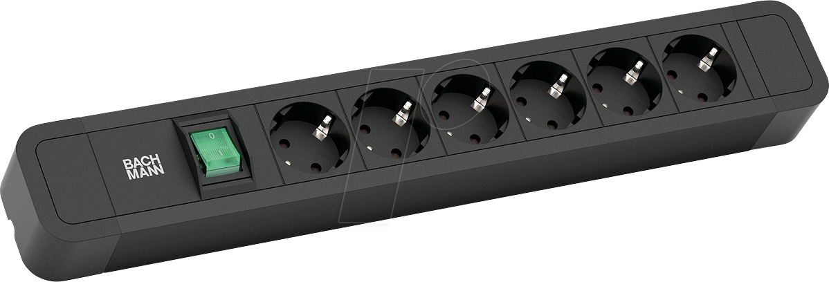 4057298095900 - BACH 350001 - Steckdosenleiste 6-fach Typ F - CEE 7 3 schwarz
