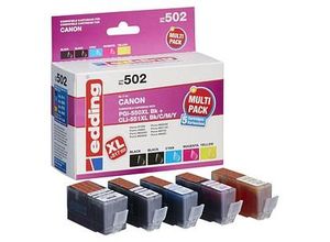 4057305064028 - edding EDD-502  schwarz cyan magenta gelb Druckerpatronen kompatibel zu Canon PGI-550 XL BK CLI-551 XL BK C M Y 5er-Set