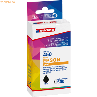 4057305064233 - edding Druckerpatrone ersetzt Epson No T26XL (T2621) black