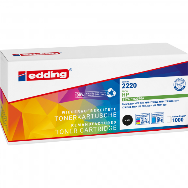 4057305069047 - edding EDD-2220  schwarz Toner kompatibel zu HP 117A (W2070A)