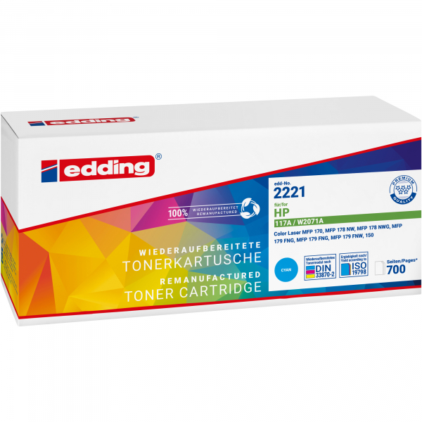 4057305069085 - edding EDD-2221  cyan Toner kompatibel zu HP 117A (W2071A)