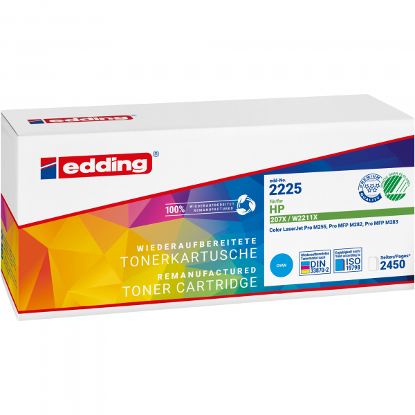 4057305069122 - edding EDD-2225  cyan Toner kompatibel zu HP 207X (W2211X)