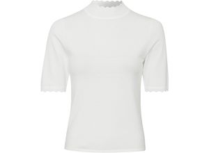 4057309691077 - zero Strickpullover Stehkragen Wellenkante für Damen weiß 42