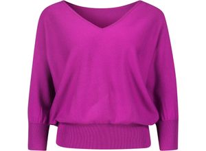 4057309701332 - zero Pullover V-Ausschnitt Rippbündchen für Damen lila 40