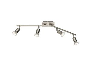 4057651075150 - Reality Leuchten - RealityTrio Deckenleuchte Deckenlampe Balkenleuchte Var nickel matt inkl led Leuchtmittel 4 flammig 10W - grey