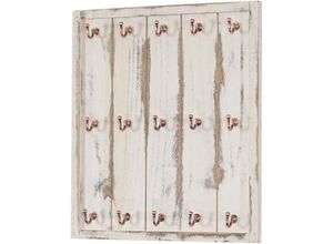 4057651088068 - - Tassenhalter Monaco Hängeregal Tassenbrett Wandboard Shabby-Look Vintage 50x45x5cm weiß - white