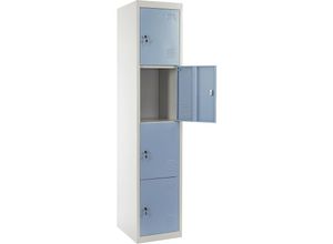 4057651088341 - - Schließfach Preston T163 Schließfachschrank Wertfachschrank Spind Metall 180x38x45cm blau - grey