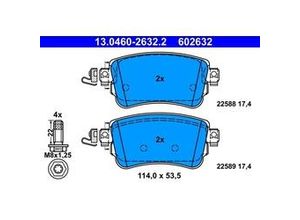 4057651151397 - ATE Bremsbelagsatz Scheibenbremse hinten rechts links mit Zubehör für HYUNDAI KIA SSANGYONG 58302-CMA10 48413350B0 58302-D4A55 130470-56502