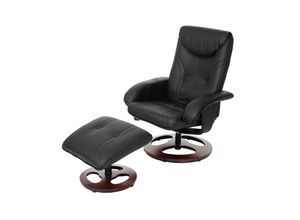 4057651153605 - Relaxsessel MCW-C46 Fernsehsessel Sessel mit Hocker Kunstleder ~ schwarz