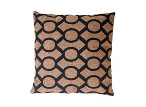 4057651157122 - Zierkissen Kreise Sofakissen Deko-Kissen mit Füllung braun schwarz 45x45cm