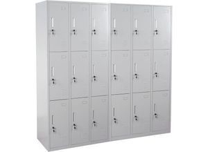 4057651166018 - - Schließfach Preston T829 Schließfachschrank Wertfachschrank Spind Metall 9 Fächer grau - grey