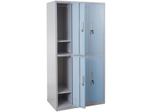 4057651182568 - - Schließfach Preston T829 Schließfachschrank Wertfachschrank Spind Metall 6 Fächer blau - blue