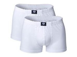 4057651184135 - CECEBA Herren Shorts Vorteilspack - Short Pants Basic Baumwolle Stretch M-8XL einfarbig Weiß M 2er Pack (1x2P)