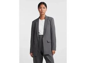 4057651185774 - Longblazer PIECES PCBOSELLA LS LOOSE BLAZER NOOS Damen Gr S (36) grau (magnet) Web Obermaterial 88% Polyester 12% Elasthan unifarben casual oversize tiefer V-Ausschnitt Langarm Blazer in leichter Oversize Form