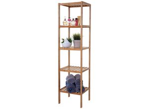 4057651196992 - Badregal MCW-B18 Badezimmer Badschrank Standregal Bambus ~ 140x34x33cm