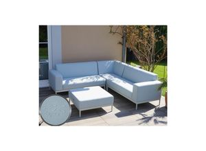 4057651201832 - Alu-Garten-Garnitur MCW-C47 Sofa Outdoor Stoff Textil ~ blau ohne Ablage ohne Kissen