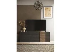 4057651217215 - Lowboard INOSIGN Venus TV-Bank grau (titanio mercure nb holzstruktur) B181cm H59cm T44cm FSC-zertifizierter Holzwerkstoff Sideboards Breite 181 cm