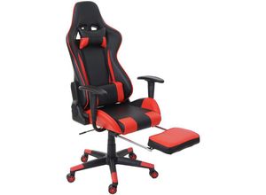 4057651231969 - Relax-Bürostuhl HHG-598 XXL Schreibtischstuhl Gamingstuhl 150kg belastbar Fußstütze schwarz rot - red