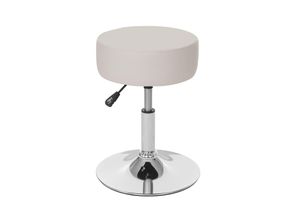 4057651234427 - Hocker MCW-C22 Sitzhocker Schminkhocker höhenverstellbar Ø 35cm ~ Kunstleder creme