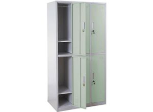 4057651242088 - - Schließfach Preston T829 Schließfachschrank Wertfachschrank Spind Metall 6 Fächer grün - green