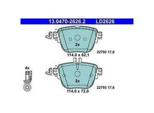 4057651243153 - ATE Bremsbelagsatz Scheibenbremse hinten rechts links für MERCEDES-BENZ A0004206200 0004206200 130470-26262