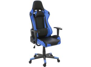 4057651248691 - Bürostuhl HHG-592 Schreibtischstuhl Gamingstuhl Chefsessel Bürosessel 150kg belastbar Kunstleder schwarz blau - blue