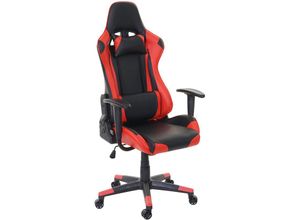 4057651248738 - - Bürostuhl 592 Schreibtischstuhl Gamingstuhl Chefsessel Bürosessel 150kg belastbar Kunstleder schwarz rot - red