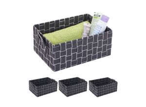 4057651255248 - 4er-Set Aufbewahrungskorb MCW-C37 Dekokorb Korb Körbchen Aufbewahrung Regalkorb Deko 12x28x20cm ~ dunkelgrau