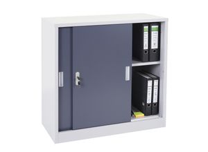 4057651264097 - Aktenschrank Preston MCW-F41 Stahlschrank Büroschrank mit abschließbaren Schiebetüren 90x90x45cm ~ anthrazit