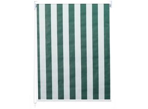 4057651268217 - Rollo MCW-D52 Fensterrollo Seitenzugrollo Jalousie Sonnenschutz Verdunkelung blickdicht 120x230cm ~ grün weiß