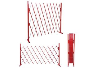 4057651272368 - Absperrgitter MCW-B34 Scherengitter Zaun Schutzgitter ausziehbar Alu rot-weiß ~ Höhe 153cm Breite 32-265cm