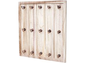 4057651279374 - - Tassenhalter Monaco Hängeregal Tassenbrett Wandboard Shabby-Look Vintage 50x45x5cm natur - beige