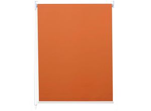 4057651283418 - Rollo MCW-D52 Fensterrollo Seitenzugrollo Jalousie Sonnenschutz Verdunkelung blickdicht 120x160cm ~ orange