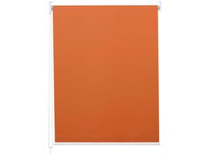 4057651286211 - Rollo MCW-D52 Fensterrollo Seitenzugrollo Jalousie Sonnenschutz Verdunkelung blickdicht 90x160cm ~ orange