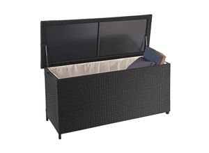 4057651300238 - Poly-Rattan Kissenbox MCW-D88 Gartentruhe Auflagenbox Truhe ~ Premium schwarz 63x135x52cm 320l