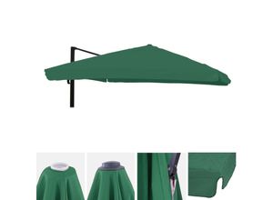 4057651304984 - Ersatz-Bezug für Luxus-Ampelschirm MCW-A96 mit Flap Sonnenschirmbezug Ersatzbezug 3x3m (Ø424m) Polyester 3kg ~ dunkelgrün