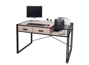 4057651306148 - Schreibtisch MCW-H91 Bürotisch Computertisch Industrial 76x120x70cm ~ Eiche-Optik