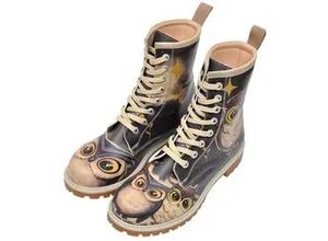 4057651306445 - Schnürboots DOGO Damen Long Boots Damen Boots Vegan Damen Boots   Female Damen Gr 37 Normalschaft schwarz (braun schwarz) Lederimitat Schuhe Vegan