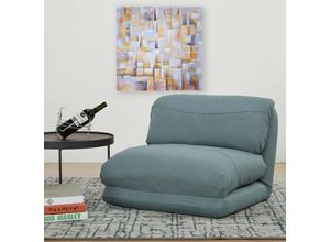 4057651309491 - Schlafsessel MCW-E68 Schlafsofa Funktionssessel Klappsessel Relaxsessel Stoff Textil ~ grau-blau