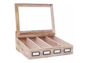 4057651313344 - - Aufbewahrungsbox 211 Teebox Schmuckkästchen Kiste Paulownia 17x37x33cm naturbraun - brown