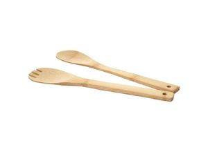 4057651318561 - - Salatbesteck 928 Besteck Küchenzubehör Servierbesteck Gabel Löffel 2-teilig Bambus 1x6x30cm - beige