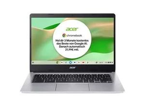 4057651361673 - ACER Chromebook 314 (CB314-2H-K7E8) Chromebook mit 140 Zoll Display MediaTek Kompanio 4 GB RAM 128 eMMC Mediatek Mali-G72 Silver Google Chrome OS