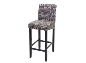 4057651372709 - Barhocker MCW-C33 Barstuhl Tresenhocker Holz MVG-zertifiziert ~ Schriftzug grau dunkle Beine Stoff Textil 4057651372709 - Barhocker MCW-C33 Barstuhl Tresenhocker Holz MVG-zertifiziert ~ Schriftzug grau dunkle Beine Stoff Textil