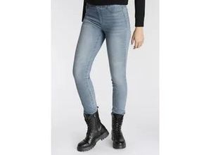 4057651386867 - Jeansjeggings ARIZONA mit leichtem Thermo Effekt Damen Gr 50 N-Gr blau (bleached) Denim Jeans Obermaterial 72% Baumwolle 26% Polyester 2% Elasthan Basic skinny fit lang Jeans extra-eng geschnitten hohe Leibhöhe mit Coinpocket