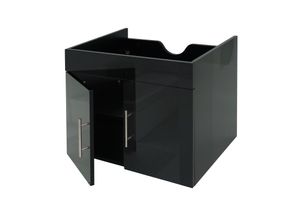 4057651395074 - Waschbeckenunterschrank MCW-D16 Waschtischunterschrank Waschtisch Unterschrank Badmöbel MVG hochglanz 60cm ~ schwarz