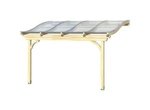 4057651402345 - Terrassendach SKANHOLZ Verona Terrassenüberdachungen Gr B H T 434 cm x 294 cm x 239 cm braun (eiche hell) Leimholz